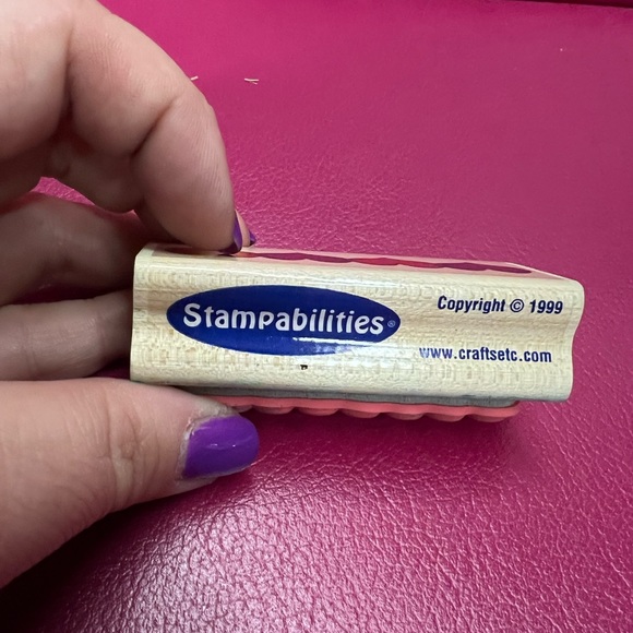 Stampabilities Row Of Hearts Love CR1002 Rubber Stamp Wood - Picture 4 of 4